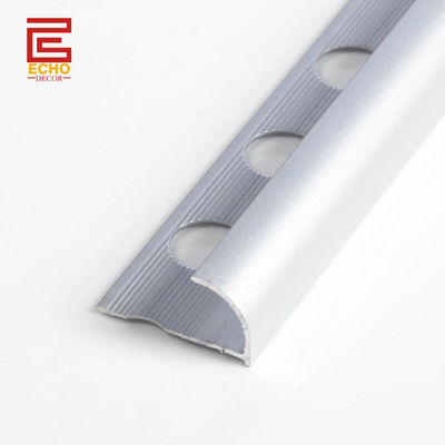 جودة  Aluminum Anodized Silver Outside Corner Trim Bullnose Edge Tile Trim مصنع
