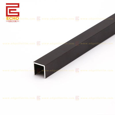 الخرطوشات البلاط الألومنيوم طلاء U القناة المعدنية الملف 12mm الأسود
